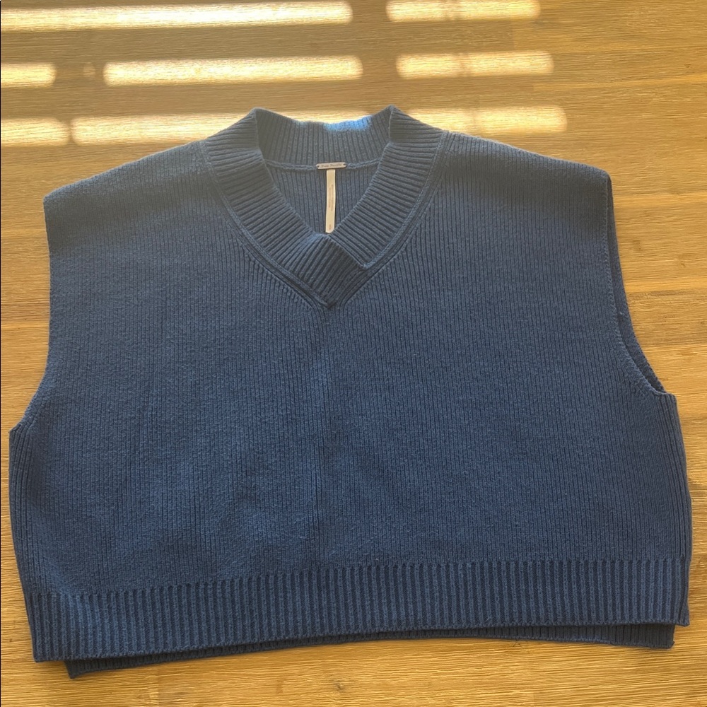 Free People Cropped Boxy Sweater Vest